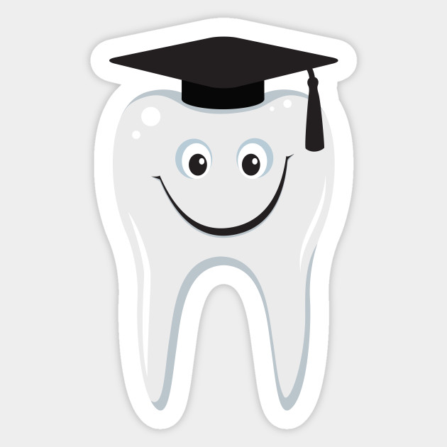 Tooth with graduation cap Dentist Graduation Sticker TeePublic